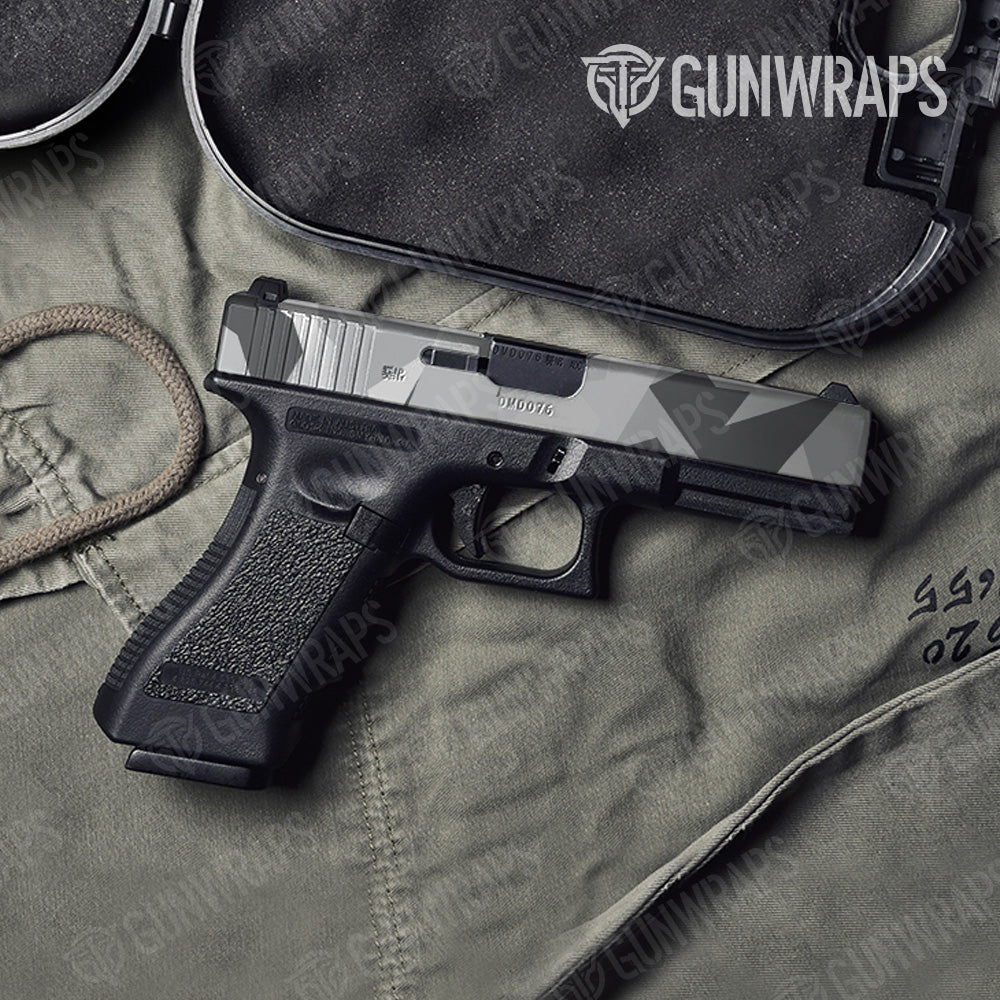 Shattered Snow Camo Pistol Slide Gun Skin Vinyl Wrap