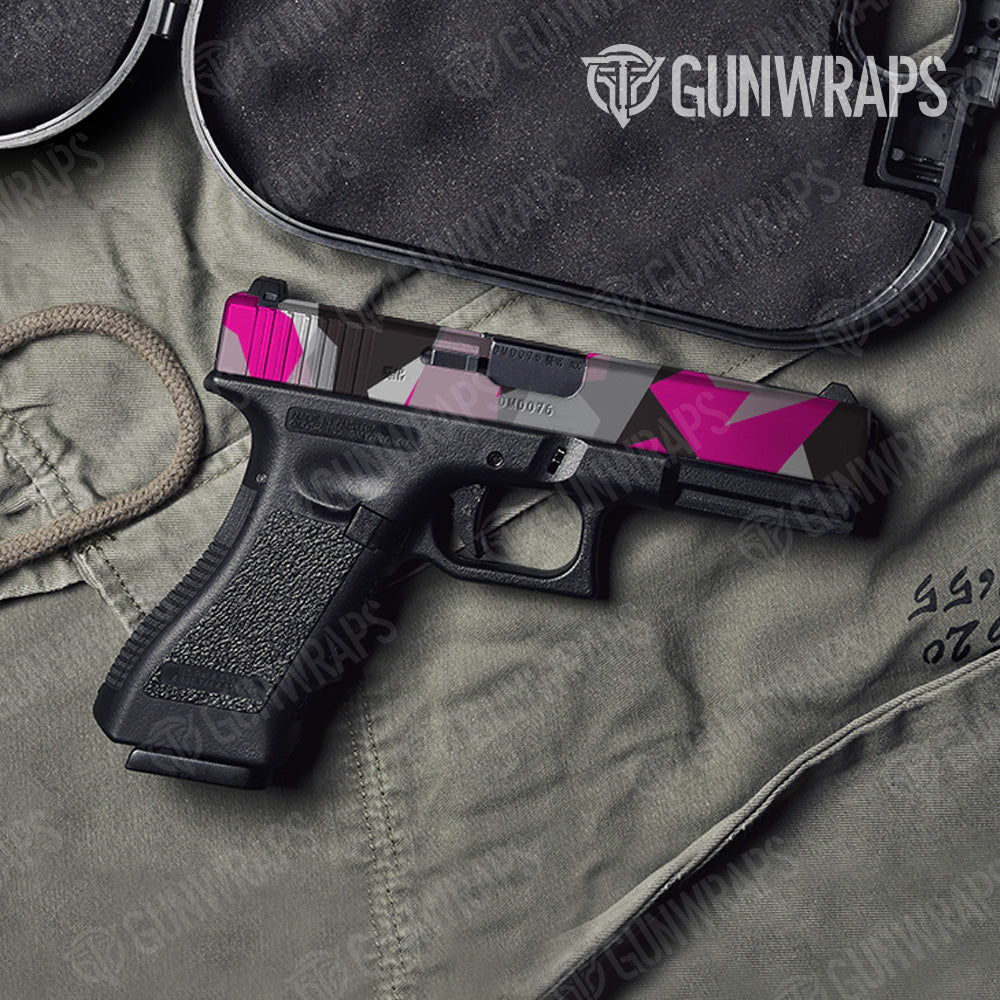 Shattered Magenta Tiger Camo Pistol Slide Gun Skin Vinyl Wrap