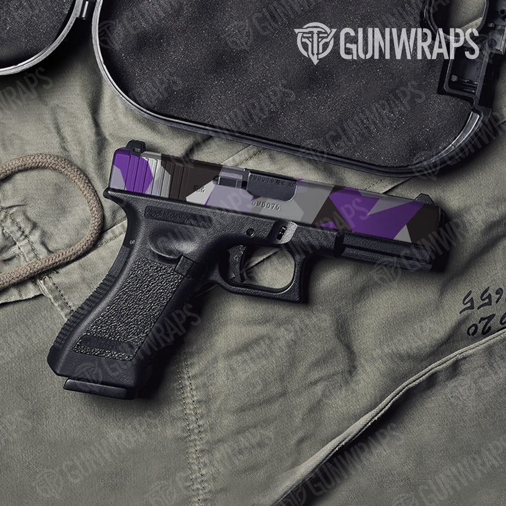 Shattered Purple Tiger Camo Pistol Slide Gun Skin Vinyl Wrap