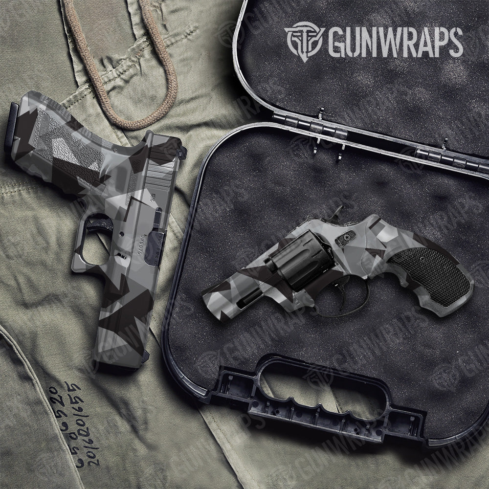 Shattered Urban Night Camo Pistol & Revolver Gun Skin Vinyl Wrap