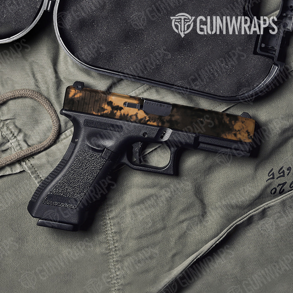 Tie Dye Bleached Black Pistol Slide Gun Skin Vinyl Wrap