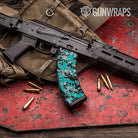 Digital Tiffany Blue Tiger Gun Skin Vinyl Wrap