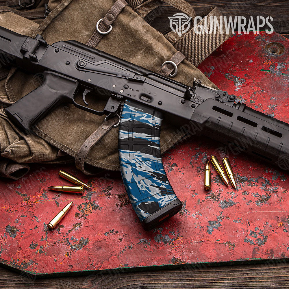 Vietnam Tiger Stripe Blue Tiger Gun Skin Vinyl Wrap