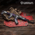 Broken Plaid Purple Tiger Gun Skin Vinyl Wrap