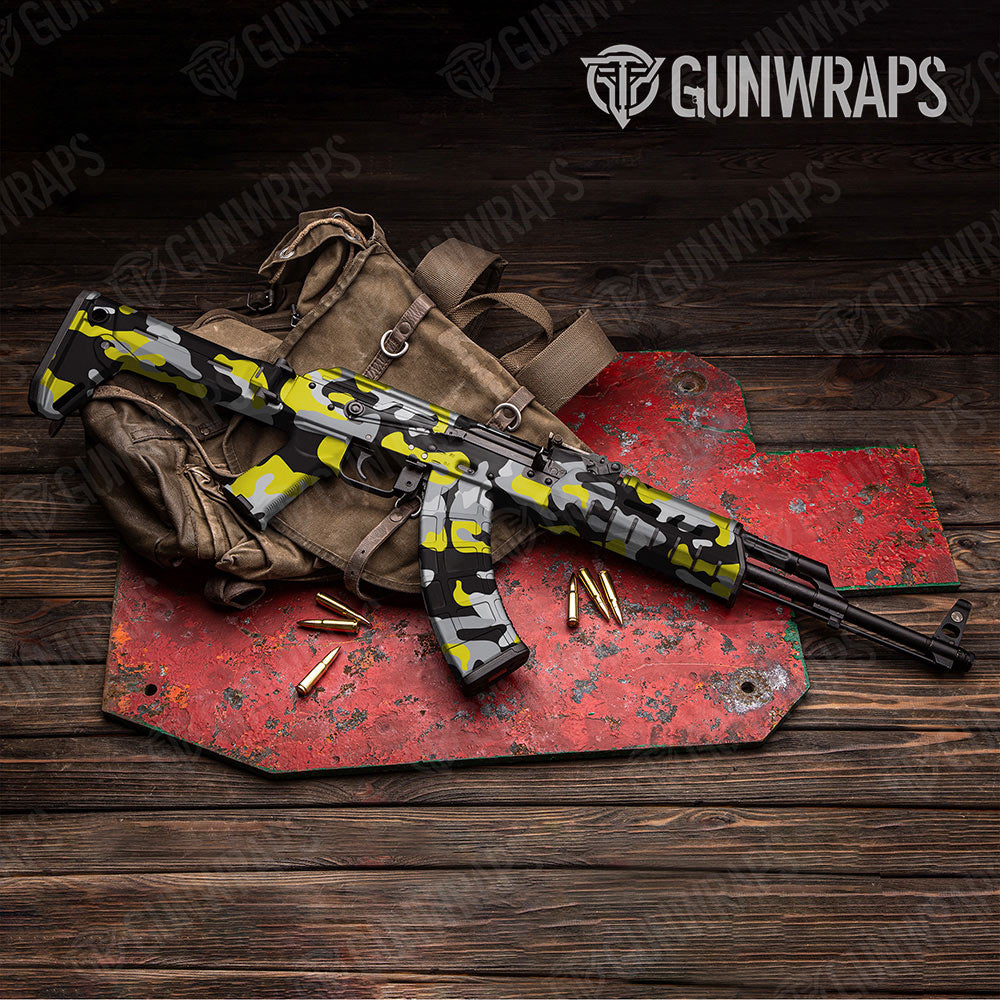 Classic Yellow Tiger Gun Skin Vinyl Wrap