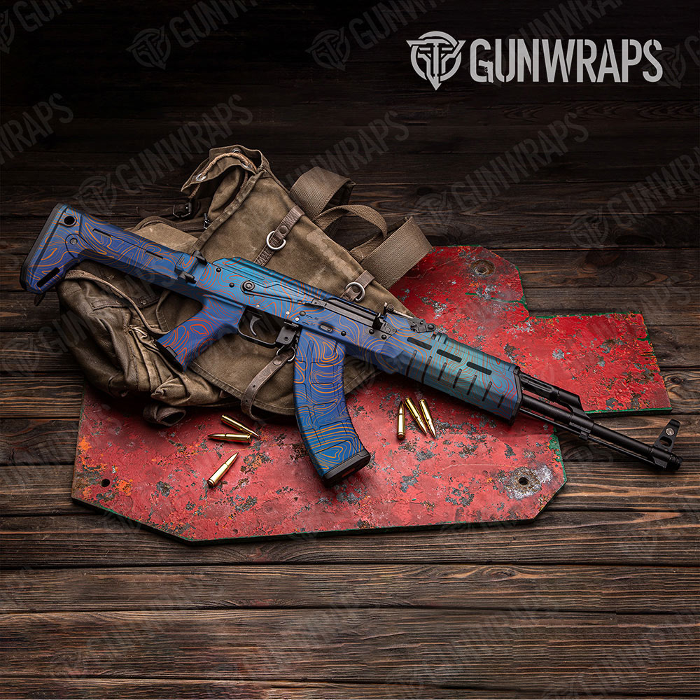 Damascus Fire And Ice Gun Skin Vinyl Wrap