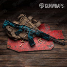 Skull Cyan Gun Skin Vinyl Wrap