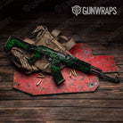 Skull Green Gun Skin Vinyl Wrap