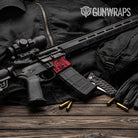 AR-15 Mag Well Bandana Red And Black Gun Skin Vinyl Wrap
