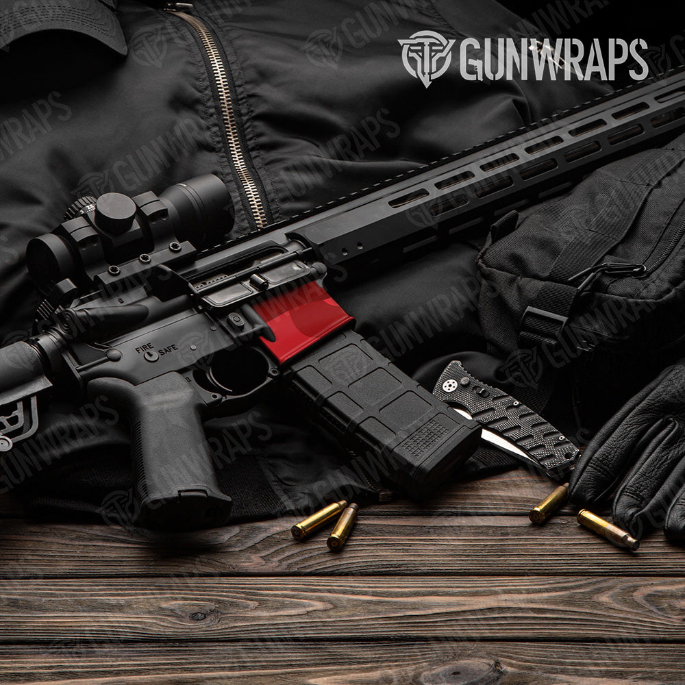AR-15 Mag Well Classic Elite Red Gun Skin Vinyl Wrap