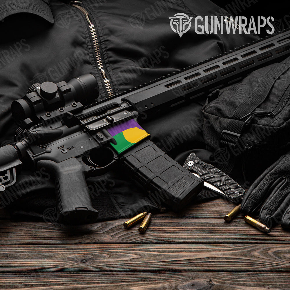 AR-15 Mag Well Classic Mardi Gras Gun Skin Vinyl Wrap