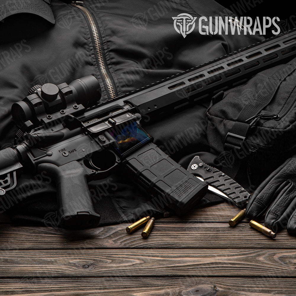 AR-15 Mag Well Paint Splatter Midnight Gun Skin Vinyl Wrap