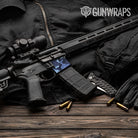 AR-15 Mag Well Ragged Blue Urban Night Gun Skin Vinyl Wrap