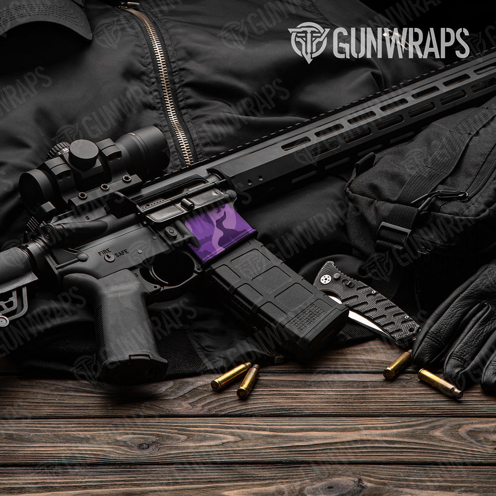 AR-15 Mag Well Ragged Elite Purple Gun Skin Vinyl Wrap