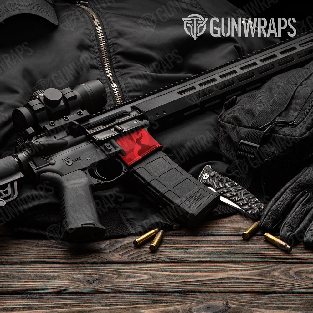 AR-15 Mag Well Ragged Elite Red Gun Skin Vinyl Wrap