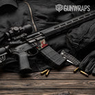 AR-15 Mag Well Ragged Militant Red Gun Skin Vinyl Wrap