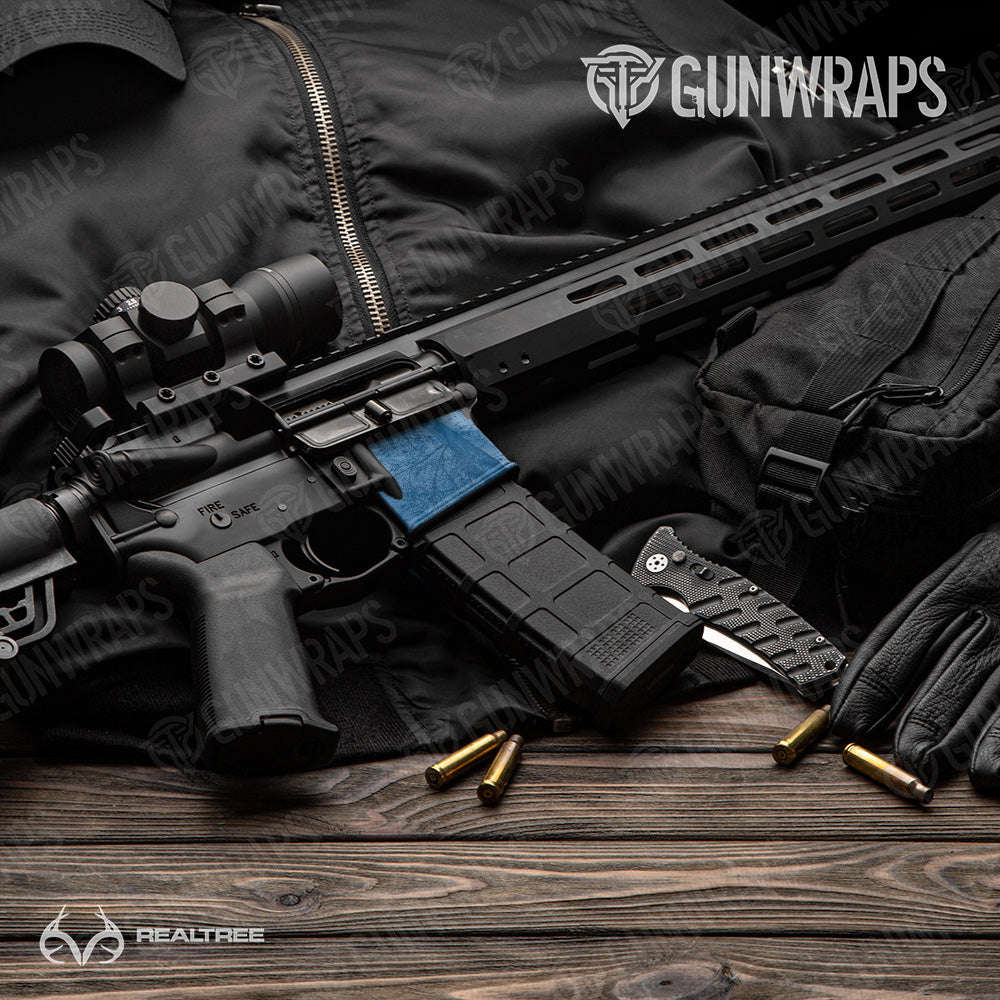 AR-15 Mag Well Realtree Fishing Blue Gun Skin Vinyl Wrap