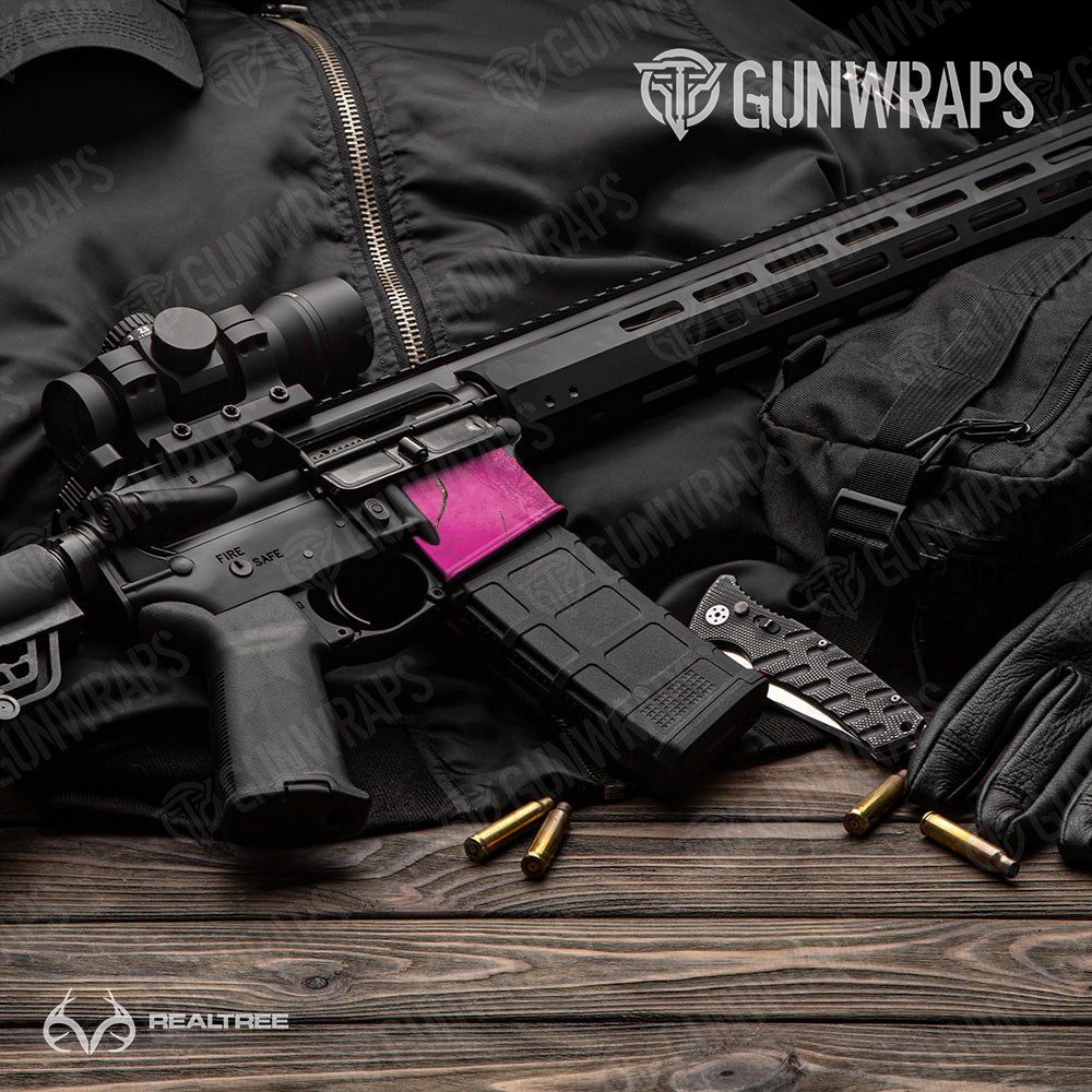 AR-15 Mag Well Realtree XTRA Colors Magenta Gun Skin Vinyl Wrap