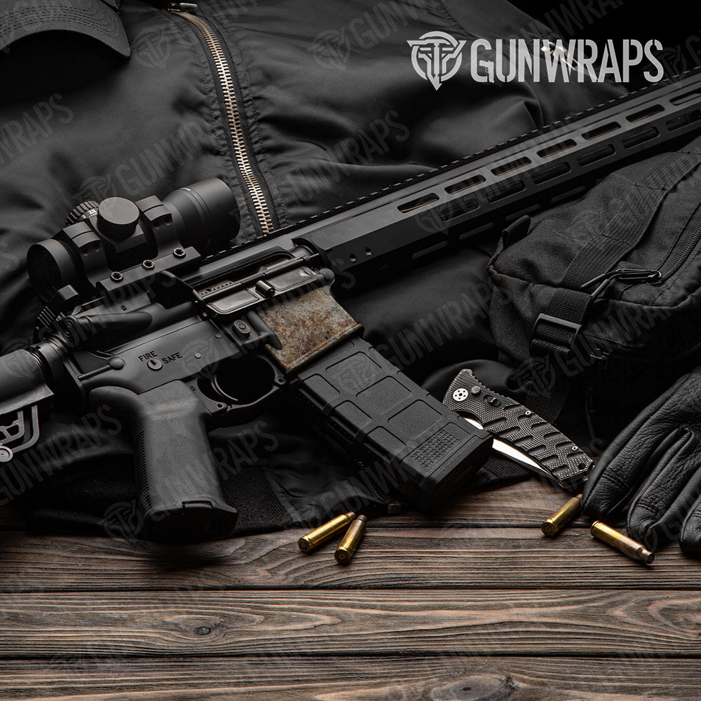 AR-15 Mag Well Rust White Gun Skin Vinyl Wrap