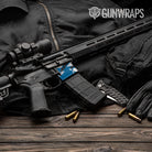 AR-15 Mag Well Sharp Blue Tiger Gun Skin Vinyl Wrap