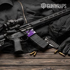 AR-15 Mag Well Sharp Purple Tiger Gun Skin Vinyl Wrap