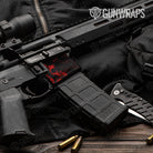 AR-15 Mag Well Skull Red Gun Skin Vinyl Wrap