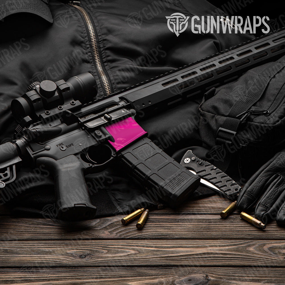 AR-15 Mag Well Vietnam Tiger Stripe Elite Magenta Gun Skin Vinyl Wrap