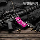 AR-15 Mag & Mag Well Bandana Magenta And White Gun Skin Vinyl Wrap