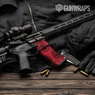 AR-15 Mag & Mag Well Bandana Red And Black Gun Skin Vinyl Wrap