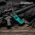 AR-15 Mag & Mag Well Bandana Tiffany Blue And Black Gun Skin Vinyl Wrap