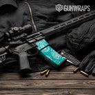 AR-15 Mag & Mag Well Bandana Tiffany Blue And White Gun Skin Vinyl Wrap