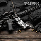 AR-15 Mag & Mag Well Bandana White And Black Gun Skin Vinyl Wrap