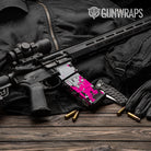 AR-15 Mag & Mag Well Broken Plaid Magenta Tiger Gun Skin Vinyl Wrap