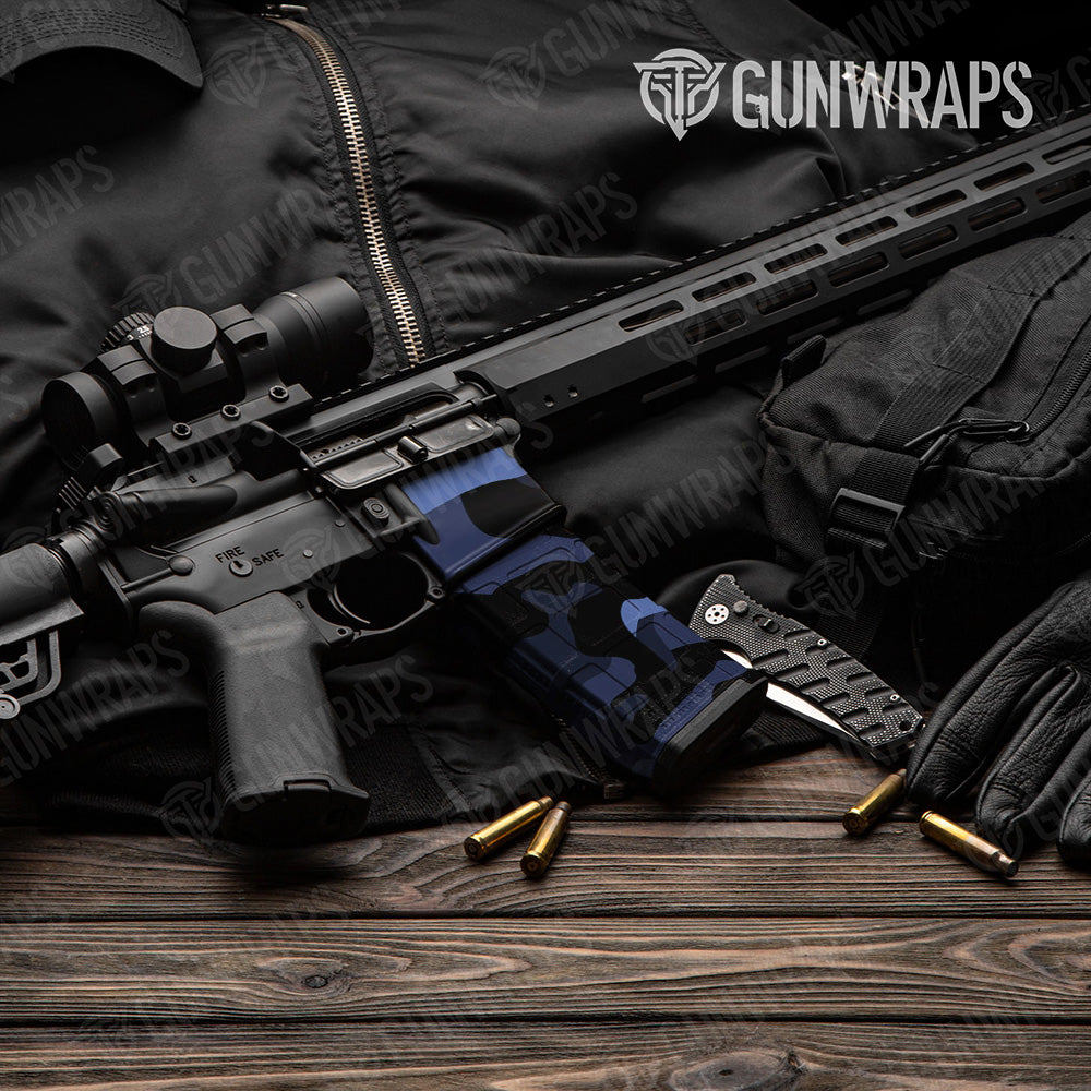 AR-15 Mag & Mag Well Classic Blue Midnight Gun Skin Vinyl Wrap