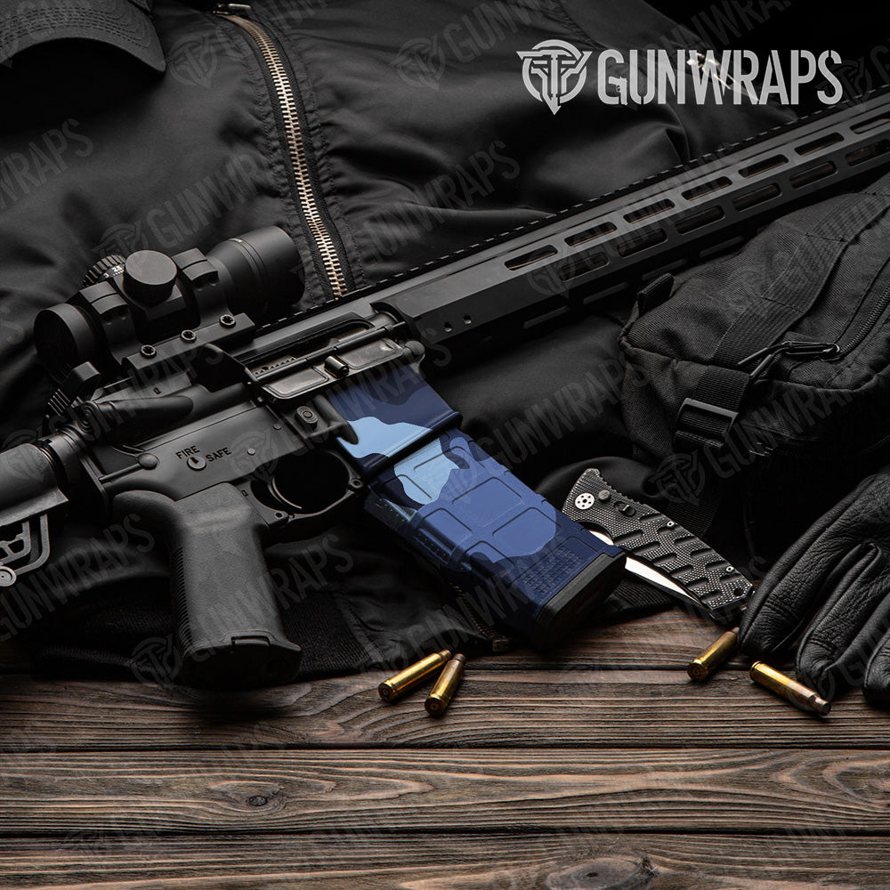 AR-15 Mag & Mag Well Cumulus Blue Urban Night Gun Skin Vinyl Wrap