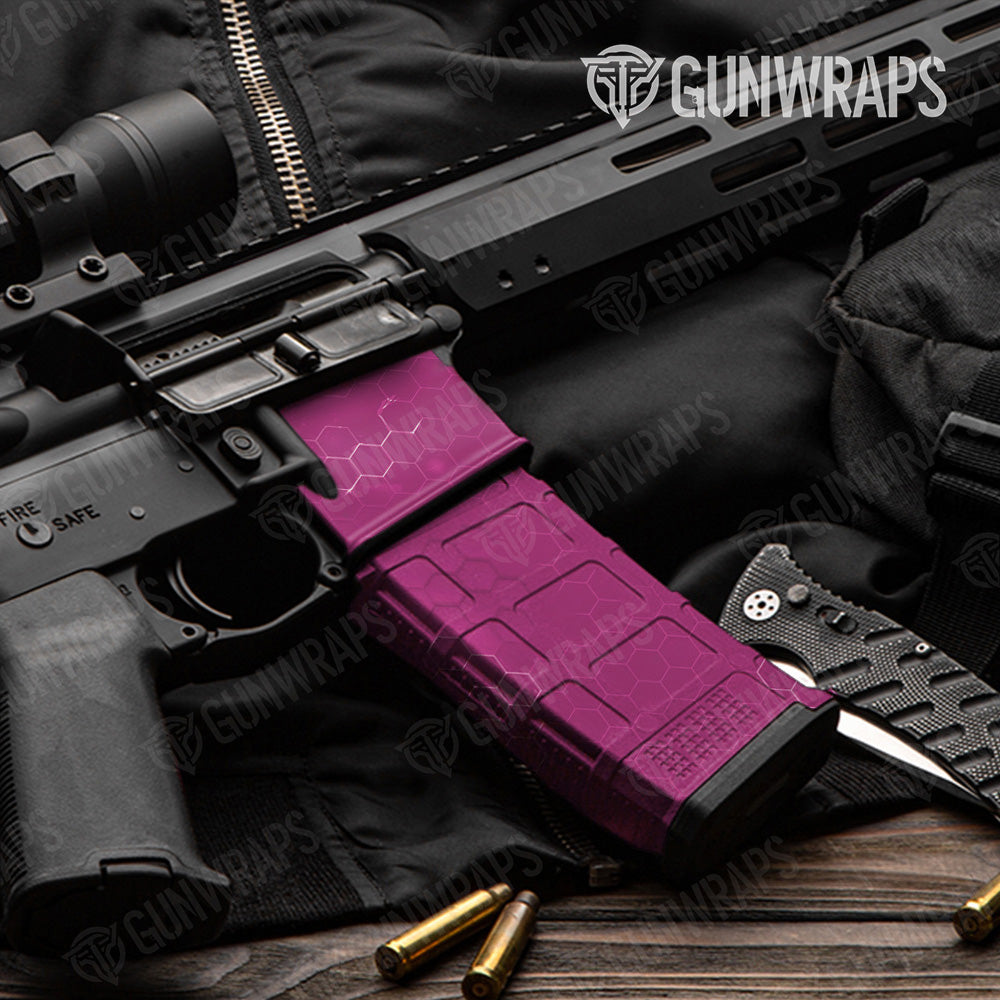 AR-15 Mag & Mag Well Hex Electric Magenta Gun Skin Vinyl Wrap