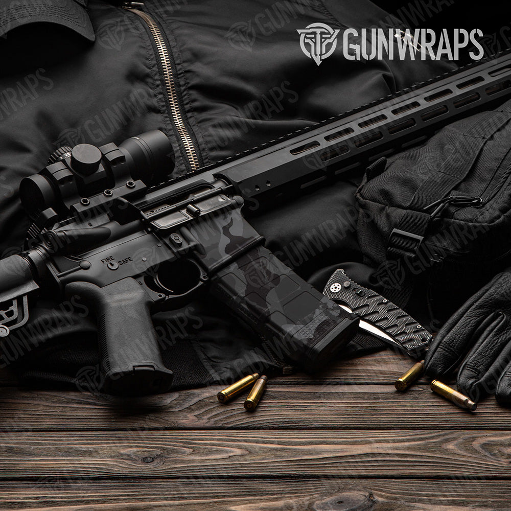 AR-15 Mag & Mag Well Ragged Elite Black Gun Skin Vinyl Wrap