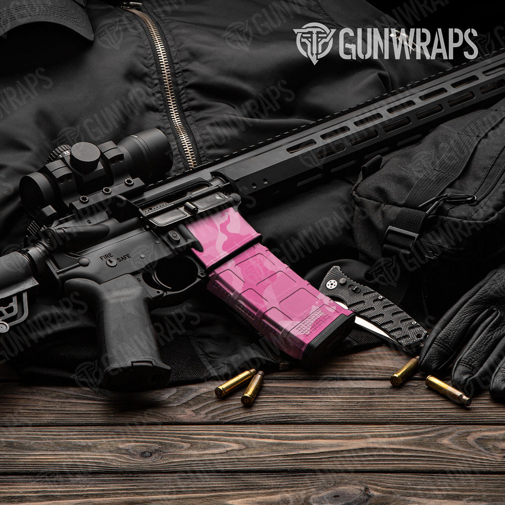 AR-15 Mag & Mag Well Ragged Elite Pink Gun Skin Vinyl Wrap