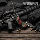 AR-15 Mag & Mag Well Ragged Militant Red Gun Skin Vinyl Wrap