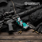 AR-15 Mag & Mag Well Ragged Tiffany Blue Tiger Gun Skin Vinyl Wrap