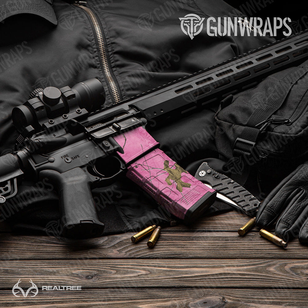 AR-15 Mag & Mag Well Realtree XTRA Colors Pink Gun Skin Vinyl Wrap