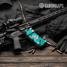 AR-15 Mag & Mag Well Sharp Tiffany Blue Tiger Gun Skin Vinyl Wrap