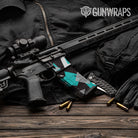 AR-15 Mag & Mag Well Shattered Tiffany Blue Tiger Gun Skin Vinyl Wrap