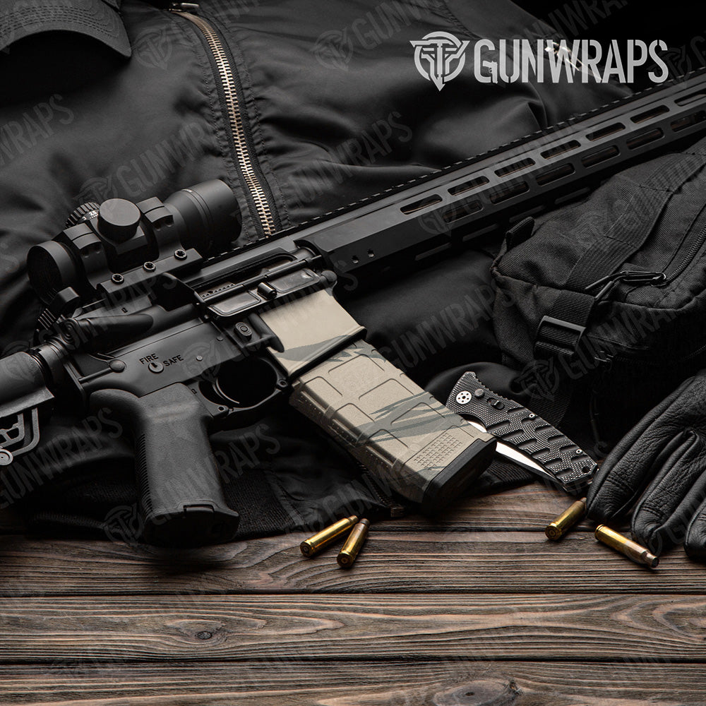 AR-15 Mag & Mag Well Shredded Army Gun Skin Vinyl Wrap