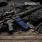 AR-15 Mag & Mag Well Shredded Blue Midnight Gun Skin Vinyl Wrap