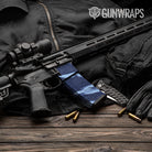 AR-15 Mag & Mag Well Shredded Blue Urban Night Gun Skin Vinyl Wrap