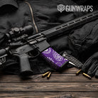 AR-15 Mag Bandana Purple And White Gun Skin Vinyl Wrap
