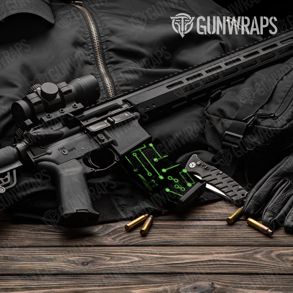 AR 15 Mag Circuit Board Green Gun Skin Vinyl Wrap