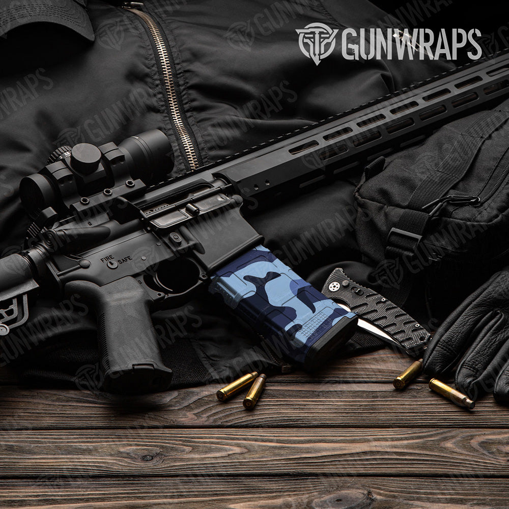 AR-15 Mag Classic Blue Urban Night Gun Skin Vinyl Wrap