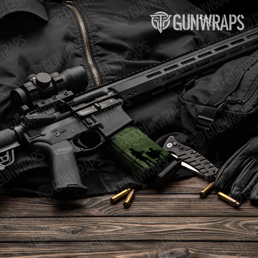 AR 15 Mag Exclusive Squad Green Gun skin vinyl wrap